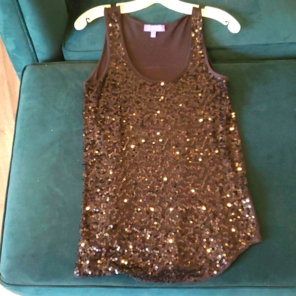 Black sequin tank